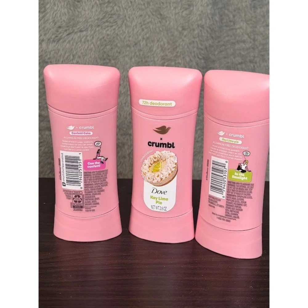 Dove x Crumbl Limited Edition Deodorant 3 Pk Confetti Cake & Key Lime Pie 2.6 oz